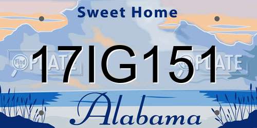 17IG151 Alabama License Plate