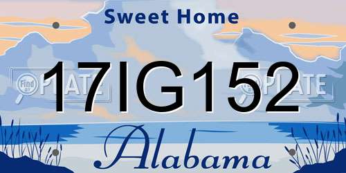 17IG152 Alabama License Plate