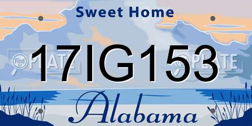 17IG153 Alabama License Plate