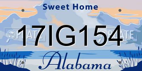 17IG154 Alabama License Plate