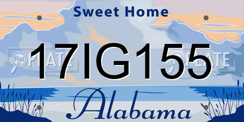 17IG155 Alabama License Plate