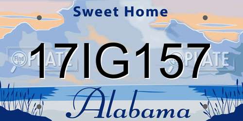 17IG157 Alabama License Plate