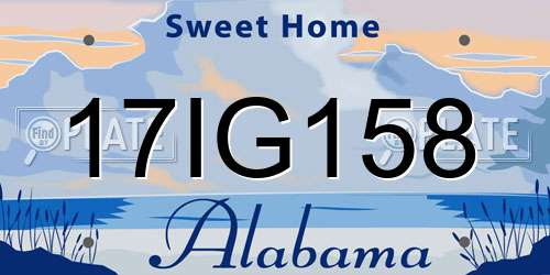 17IG158 Alabama License Plate