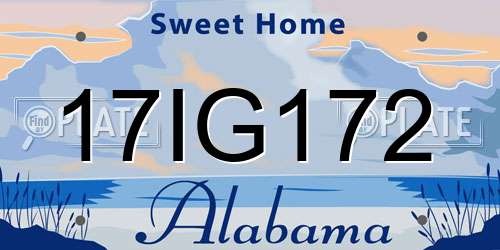 17IG172 Alabama License Plate