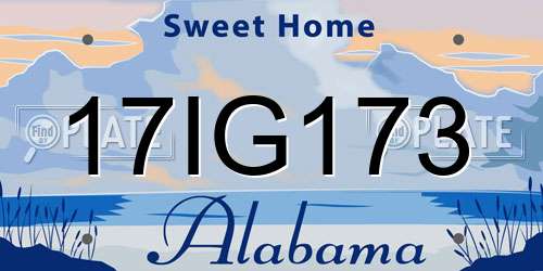 17IG173 Alabama License Plate