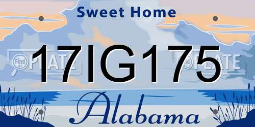 17IG175 Alabama License Plate