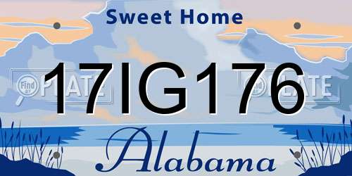 17IG176 Alabama License Plate