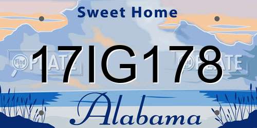 17IG178 Alabama License Plate