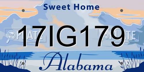 17IG179 Alabama License Plate