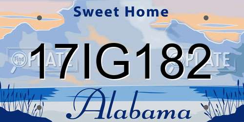 17IG182 Alabama License Plate
