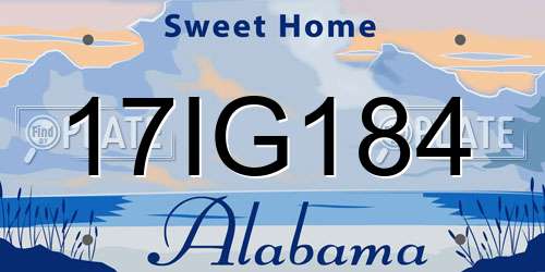 17IG184 Alabama License Plate