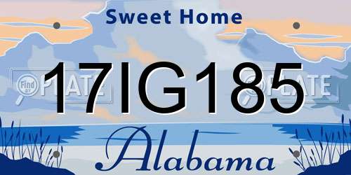 17IG185 Alabama License Plate