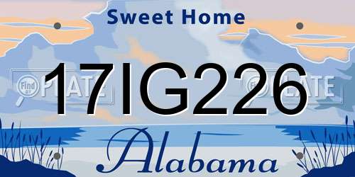 17IG226 Alabama License Plate