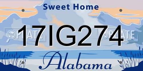 17IG274 Alabama License Plate
