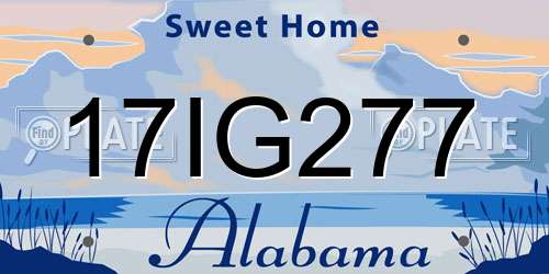 17IG277 Alabama License Plate