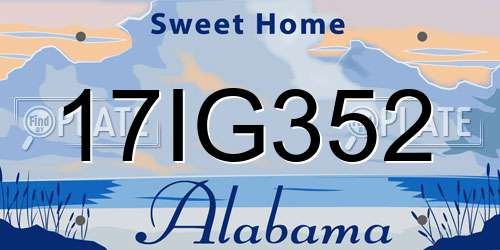 17IG352 Alabama License Plate