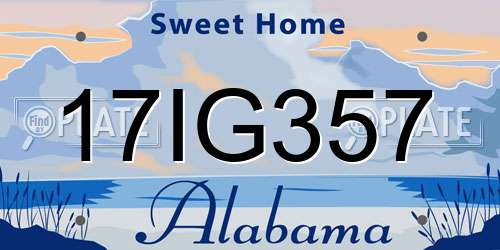 17IG357 Alabama License Plate