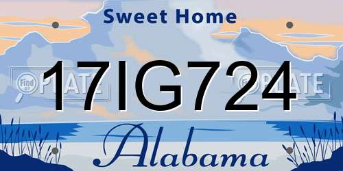 17IG724 Alabama License Plate