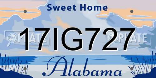 17IG727 Alabama License Plate