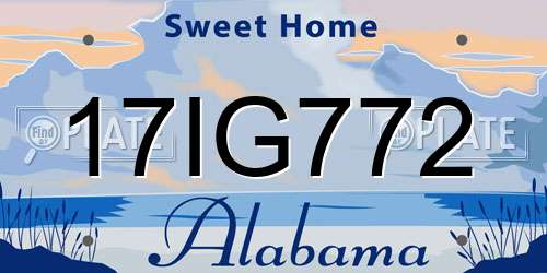 17IG772 Alabama License Plate