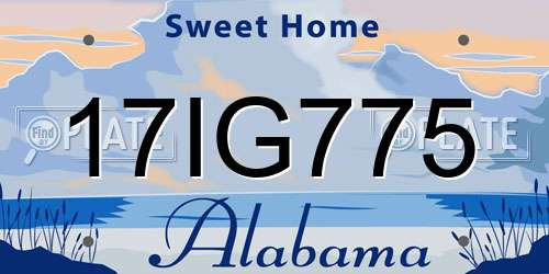 17IG775 Alabama License Plate