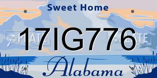 17IG776 Alabama License Plate