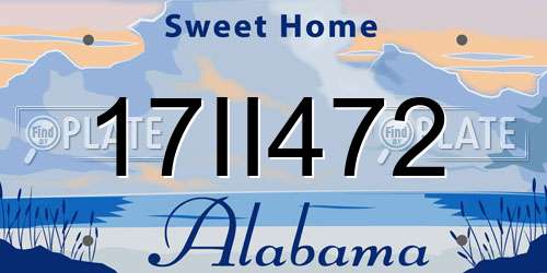17II472 Alabama License Plate