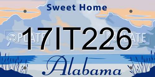 17IT226 Alabama License Plate