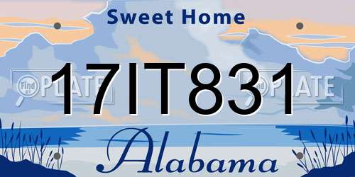 17IT831 Alabama License Plate