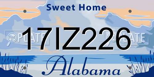 17IZ226 Alabama License Plate