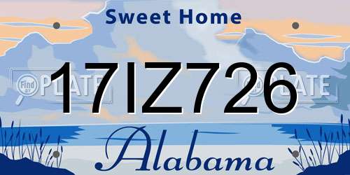 17IZ726 Alabama License Plate