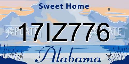 17IZ776 Alabama License Plate