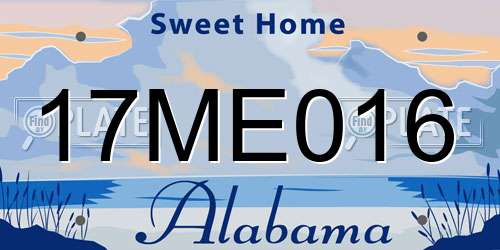 17ME016 Alabama License Plate