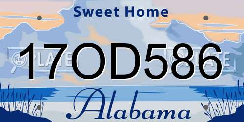 17OD586 Alabama License Plate