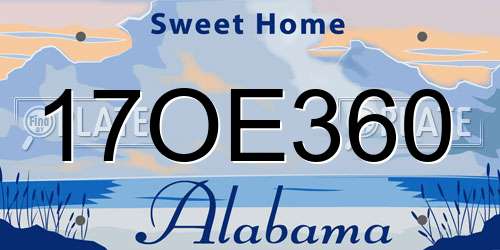 17OE360 Alabama License Plate
