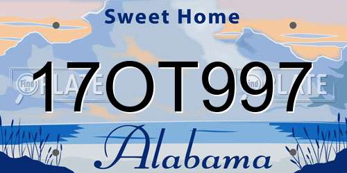17OT997 Alabama License Plate