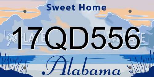 17QD556 Alabama License Plate