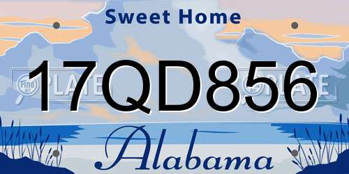 17QD856 Alabama License Plate