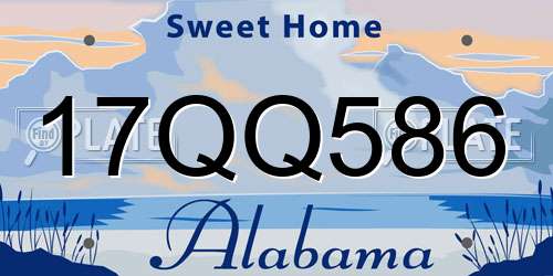17QQ586 Alabama License Plate