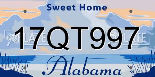 17QT997 Alabama License Plate