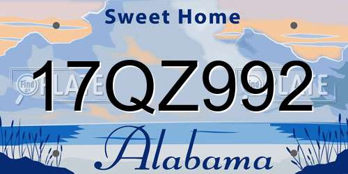 17QZ992 Alabama License Plate