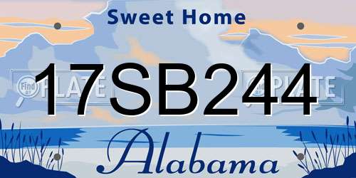 17SB244 Alabama License Plate