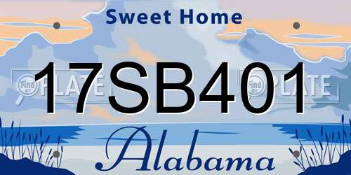 17SB401 Alabama License Plate
