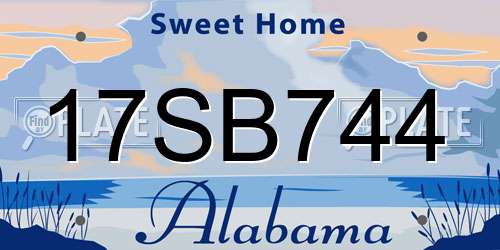 17SB744 Alabama License Plate