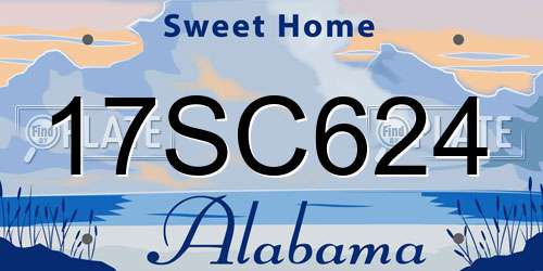 17SC624 Alabama License Plate