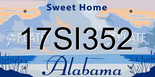 17SI352 Alabama License Plate