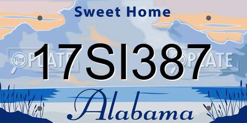 17SI387 Alabama License Plate