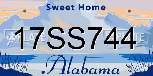 17SS744 Alabama License Plate