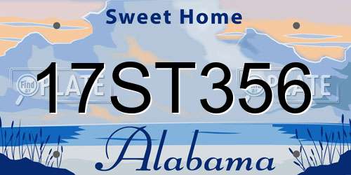 17ST356 Alabama License Plate