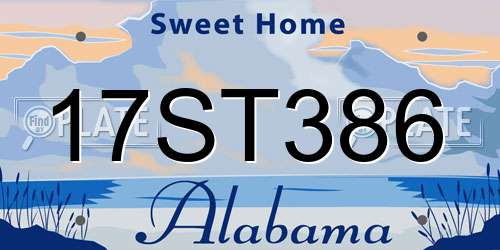 17ST386 Alabama License Plate